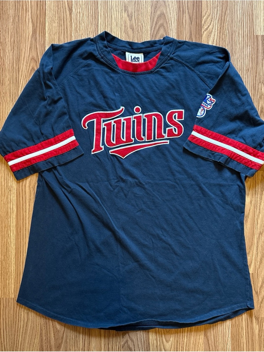 Lee Navy and Red Twins Short Sleeve Tee